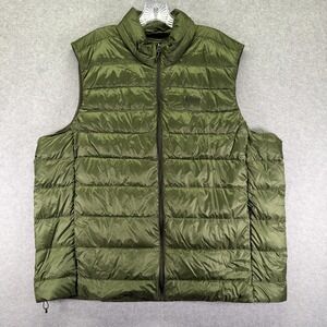 REI Co-op 650 Down Vest Mens 2XL Green Quilted Puffer Full Zip Outdoor Hiking